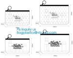 school pencil bag/printing stationery bag/zipper slider plastic pencil bag, gold