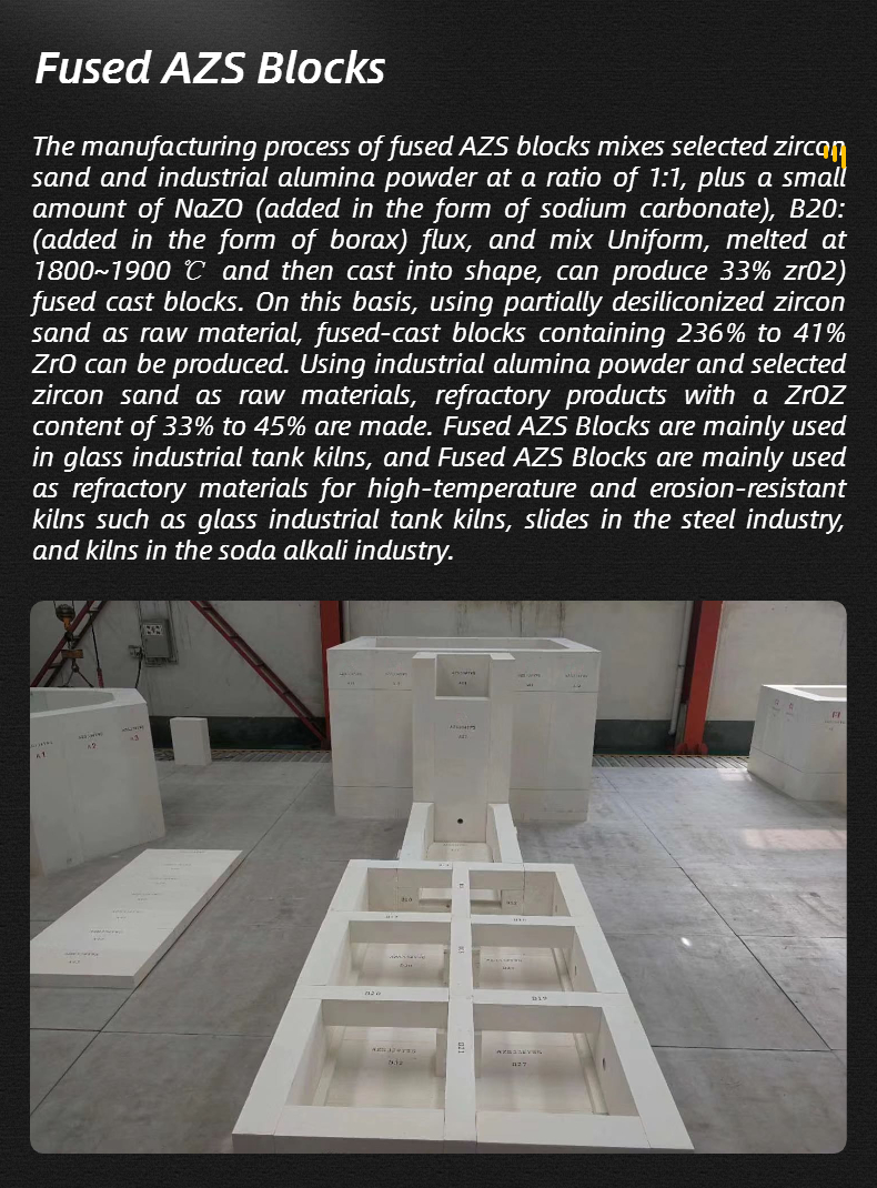 Superior MgO Content Fused Casting Zirconia Electrocast S3 ER1681 Refractory Blocks For Temperature Melting Processes