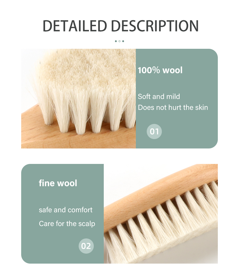 Eco Friendly Wooden Baby Brush And Comb Set Baby Shower Brush Comfortable