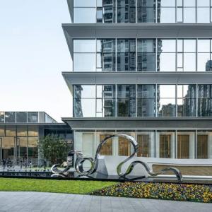 Wholesale Building Entrance Abstract Metal Sculptures Outdoor Modern Art Polished from china suppliers