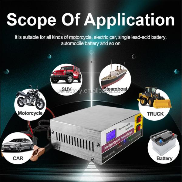 12V 12A 24V 6A Pulse Repair Lead Acid Battery Charger Private Mold Output Power 125W and Customizable