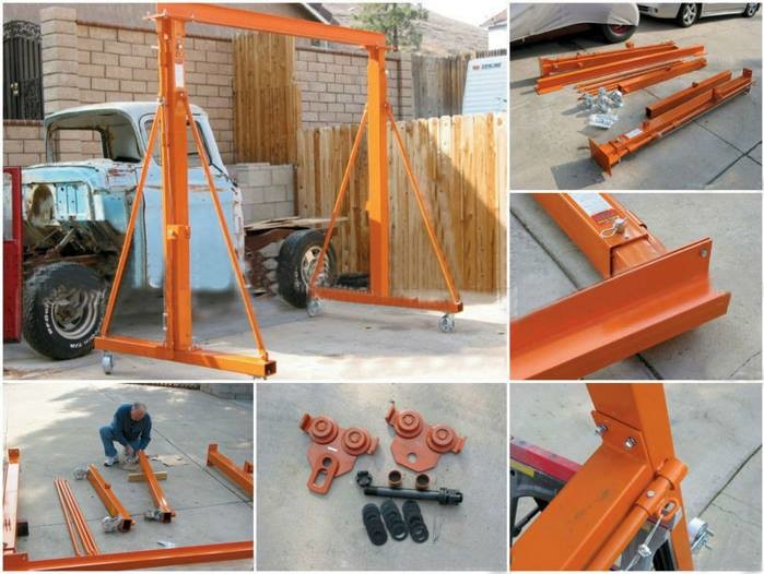 Hand Winch Portable Gantry Crane , Height Adjustable Mini Gantry Crane
