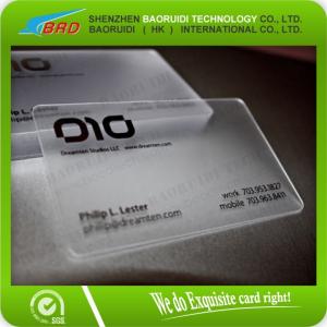 Wholesale special design transparent&amp; Fluorescent color plastic business card from china suppliers