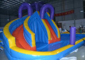 Wholesale 0.55mm PVC Kids Inflatable Water Slide Pool / Jumping Bouncer Castle With Air Blower from china suppliers