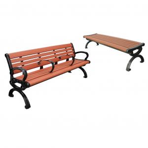 China Composite Rustic Outdoor Wooden Garden Bench With Die Cast Aluminum Ends on sale