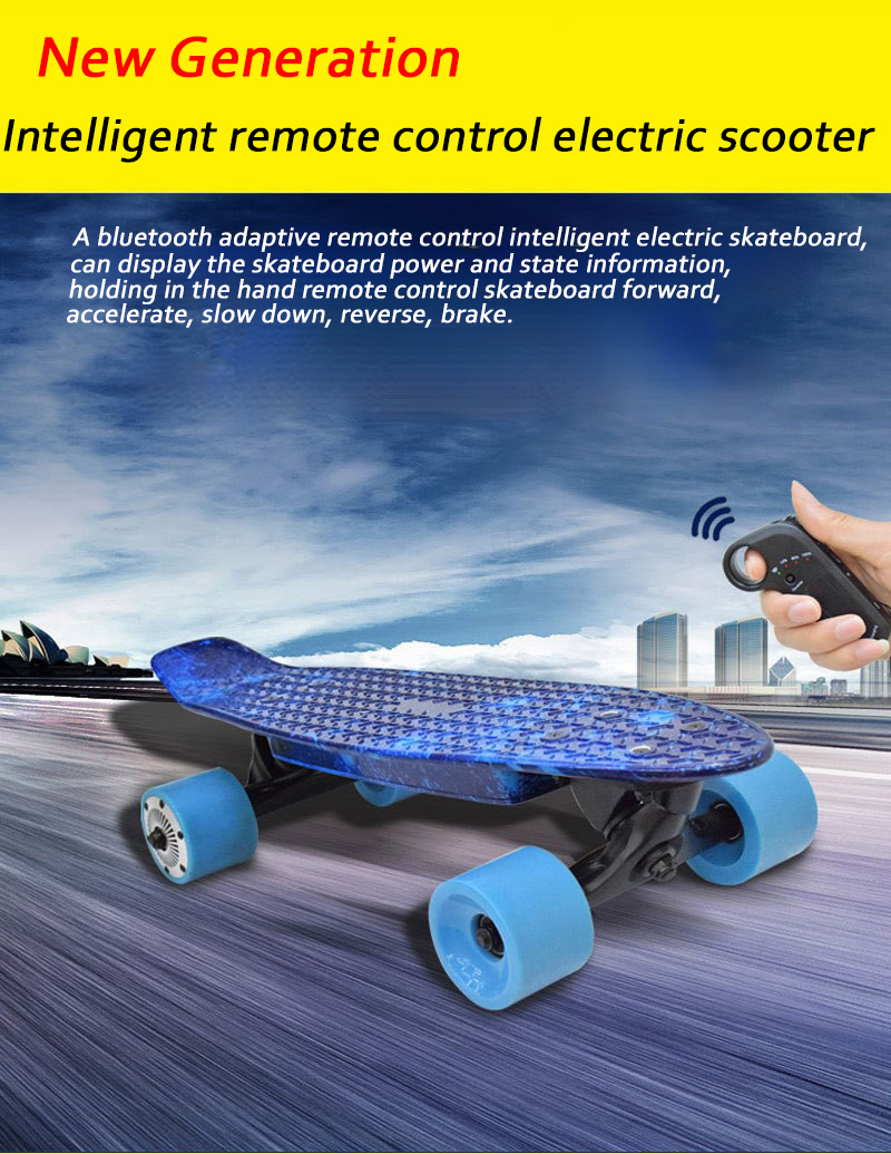 4 Wheel Portable Electric Skateboard , Small Electric Longboard Blank Power Motor