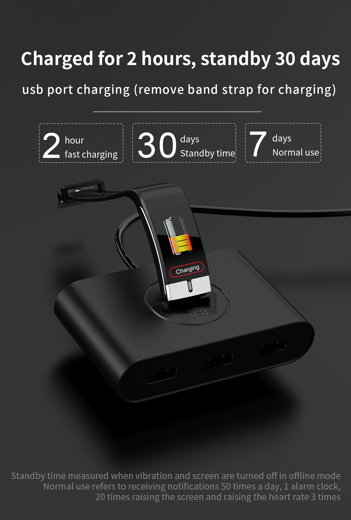 HL66 Smart watch IP68 Heart Rate Wristband For Couples USB Plug Play Charging