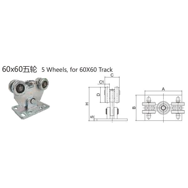 60x60 galvanized steel sliding cantilever gate support carriage wheel
