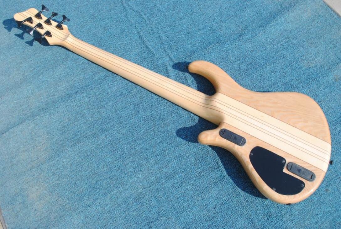 Custom Blue Flame Maple top Neck through body 6 strings Electric Bass Guitar