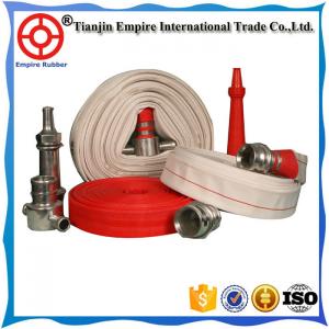 Wholesale Manufacture White 4 1/2 Single Jacket lay flat Fire Fighter Hose With NST Brass Coupling 2 rubber lined fire hose from china suppliers