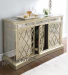 Champagne Gold Mirrored Sideboard Table , 85cm Height Mirrored Dining Room