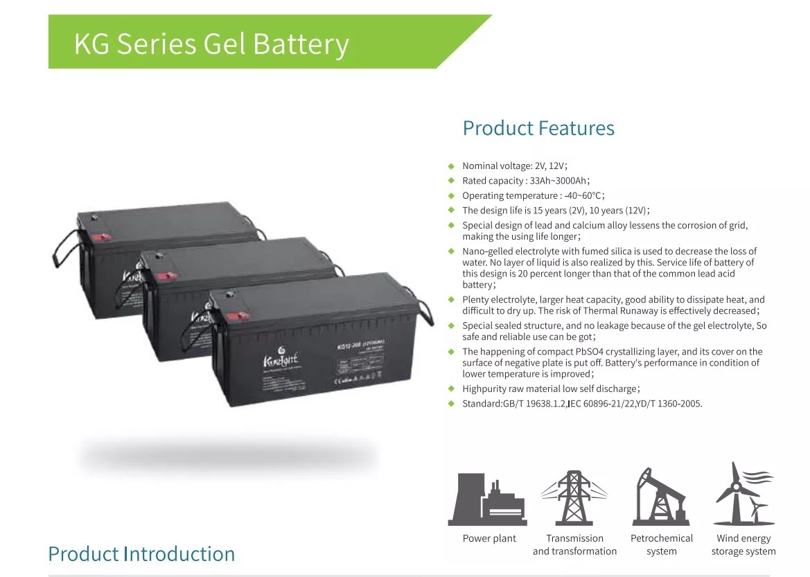 12v 100ah Solar Vrla Battery Deep Cycle Gel Lead Acid Battery Ups Battery KG12-100