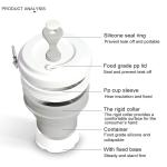 Food Safe Odorless 12oz Collapsible Mug Silicone