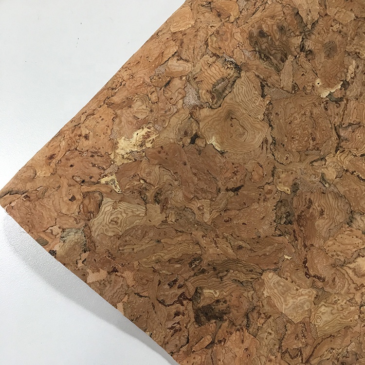 Flocked Feature Cork Leather Fabric Geometry Synthetic Various Backing Fabric