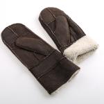 Wholesale mitten gloves sheepskin leather gloves with metal button