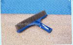 Blue Cleaning Swimming Pool Accessories Stainless Steel Algae Brush With 12cm