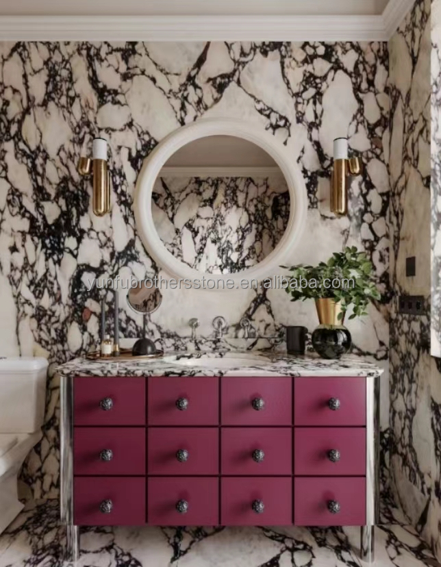 Natural Italian Calacatta Viola Marble Slabs for Modern Kitchen Countertop and Indoor Wall