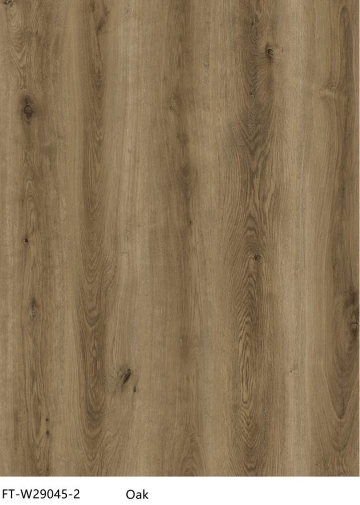 Waterproof Fire Retardant Stone Vinyl Composite Flooring Thin Brown Oak GKBM FT-W29045-2