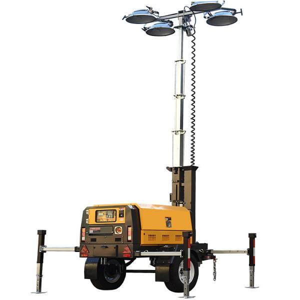 Soundproof Diesel Generator Light Tower Collapsible Design Mobile Light Tower