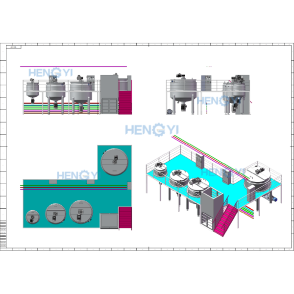 Automatic Laundry Liquid Detergent Production Line with PLC Control