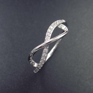 Wholesale Elegant Infinity Shape Silver Cubic Zirconia Rings For Asian Lady / 925 Silver Jewelry from china suppliers