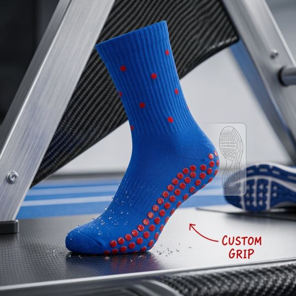 Custom Polka Dot Soft Cotton Non Slip Pilates Socks