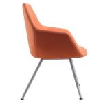 Metal Leatherette Living Room Chair , Wooden Dining Armchair Kitchen Furniture