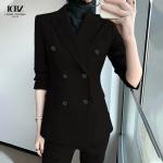 Full Sleeve Length High Cut V-Neck Business Formal Pants Suits for Women's