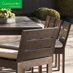 Outdoor Dining Set With Hotel Patio Furniture And Modern Teak Wood Table And