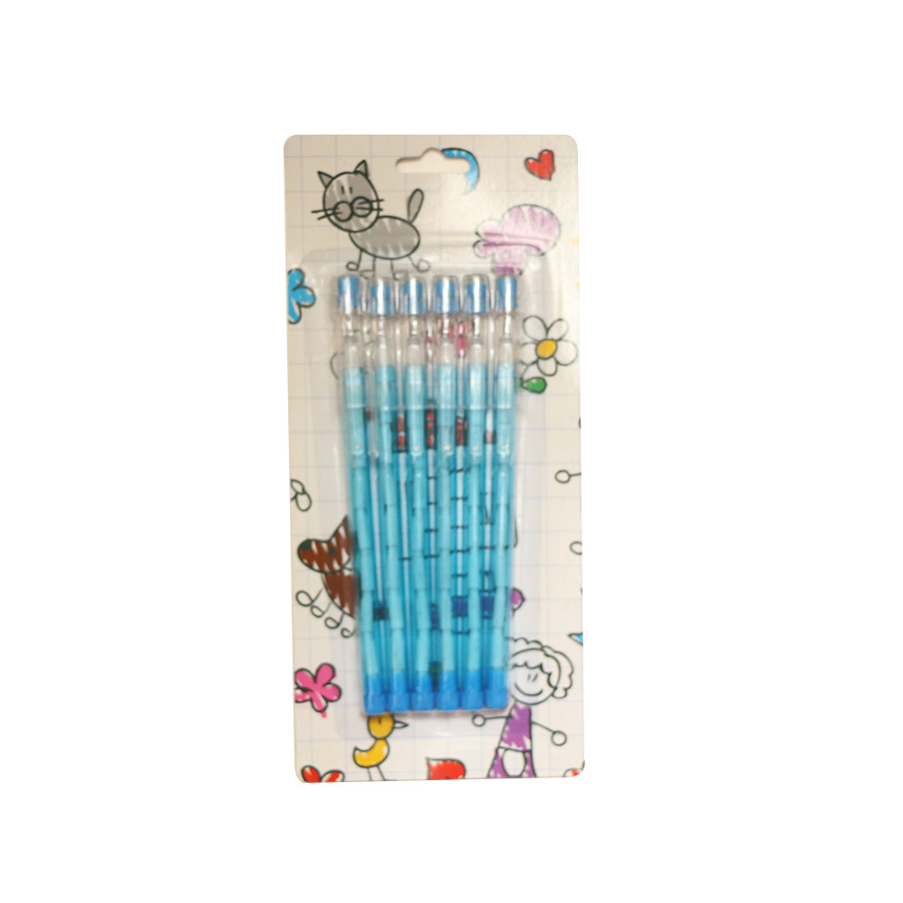 plastic multi-head bullet push pencil with eraser topper for kids