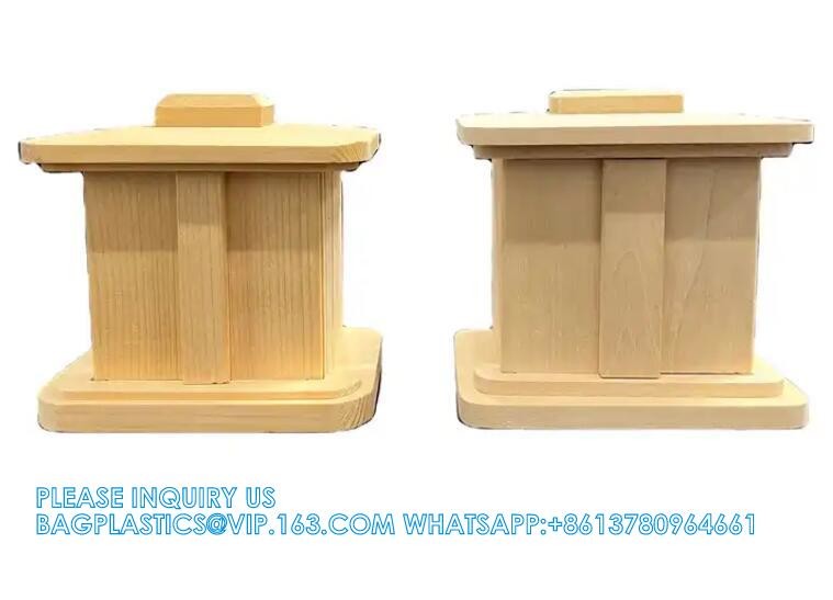 Japanese Funeral Cremation Sarira Wood Vessel Sarira Wood Container Funeral Supplies With Openable Window