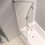 Frameless Tempered Glass Shower Screen Polished Chrome For Bathtub