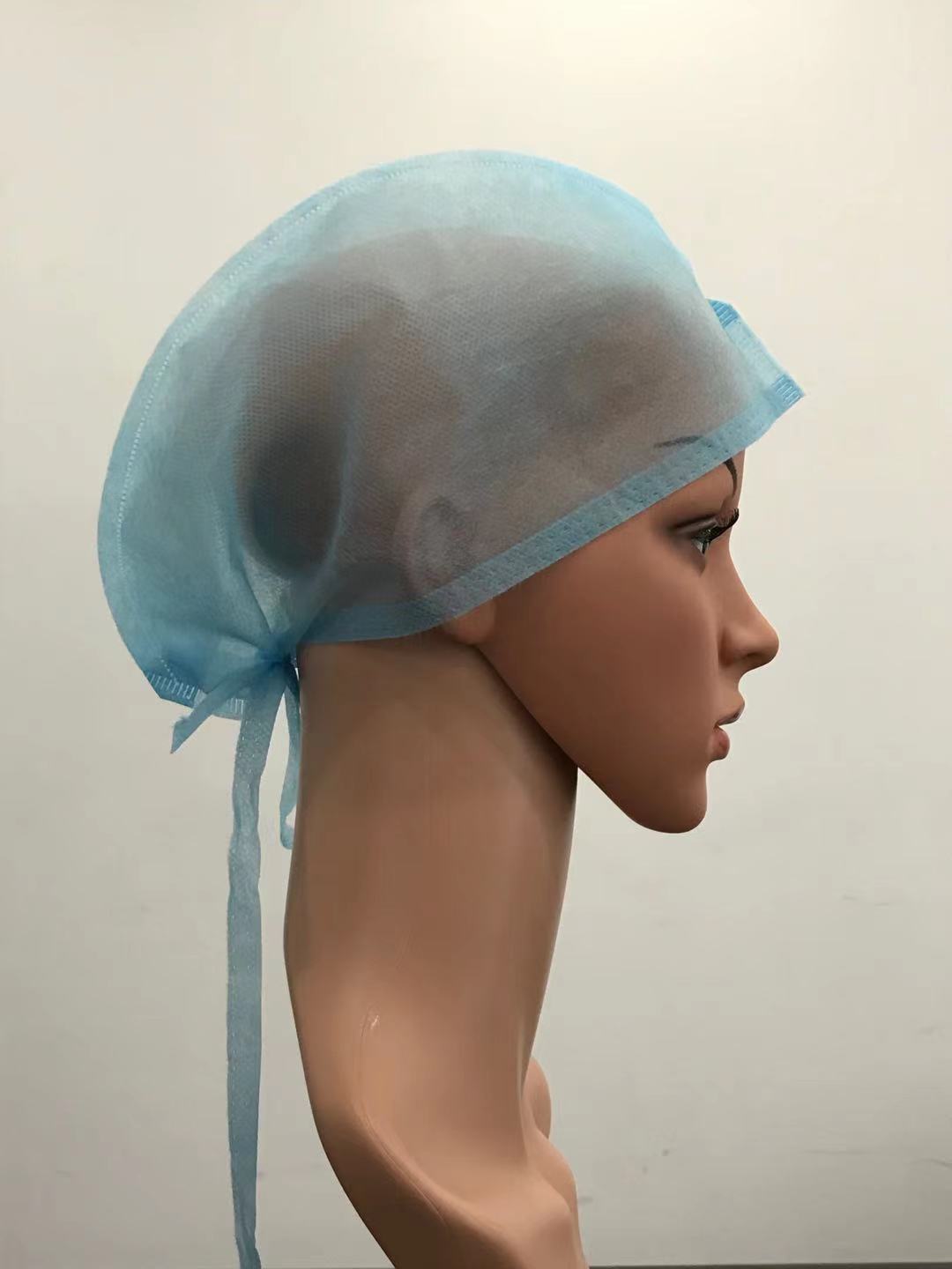 Wholesale Unsiex Disposable Non Woven Cap With Ties Hospital Disposable Doctor Cap
