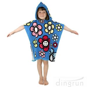 Wholesale Durable Cartoon Hooded Poncho Towels / Soft Touch Personalised Poncho Towel Dryfast from china suppliers