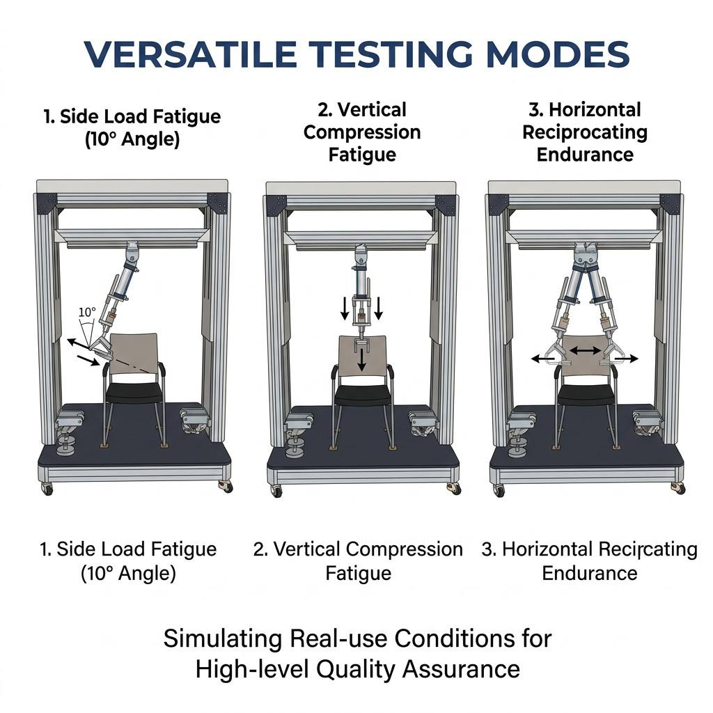 Computerized Chair Arm Reciprocating Bending Test Machine Dual Station Armrest Strength Detection Instrument CE Certified