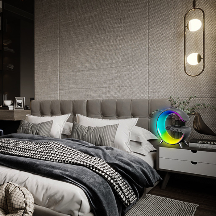 Adjustable Light Brightness and RGB Light Color G-Speaker-Luminaire suitable for Bedroom