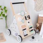 Multifunctional Anti Rollover Wooden Trolley Walker For Infant