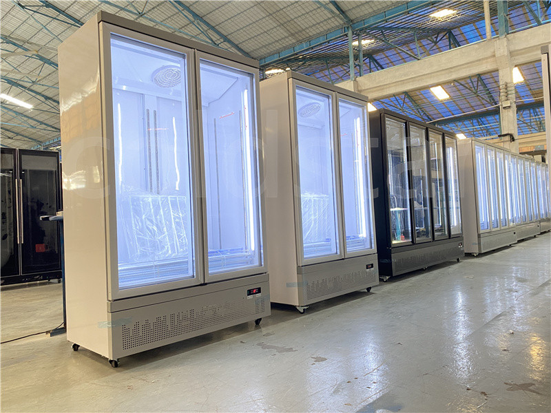 Frost - Free Glass Door Ice Cream & Frozen Food Vertical Display Freezer For Hotels & Supermarkets