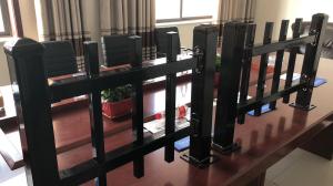 Wholesale 1800mm height x 2350mm width flat top tubular steel fence panels INTERPON powder coated black from china suppliers