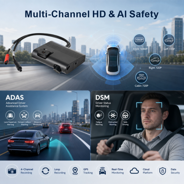 VC-4CH 4G AI Video Telematics Dashcam