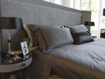 Modern Italian Leather Upholstered Bed Frame Luxury King Size Bed For Bedroom