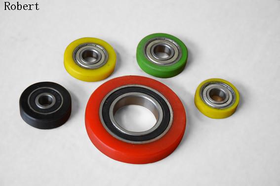 Heavy Duty Small Polyurethane Roller Wheels With Aluminum Center Assemble Ball