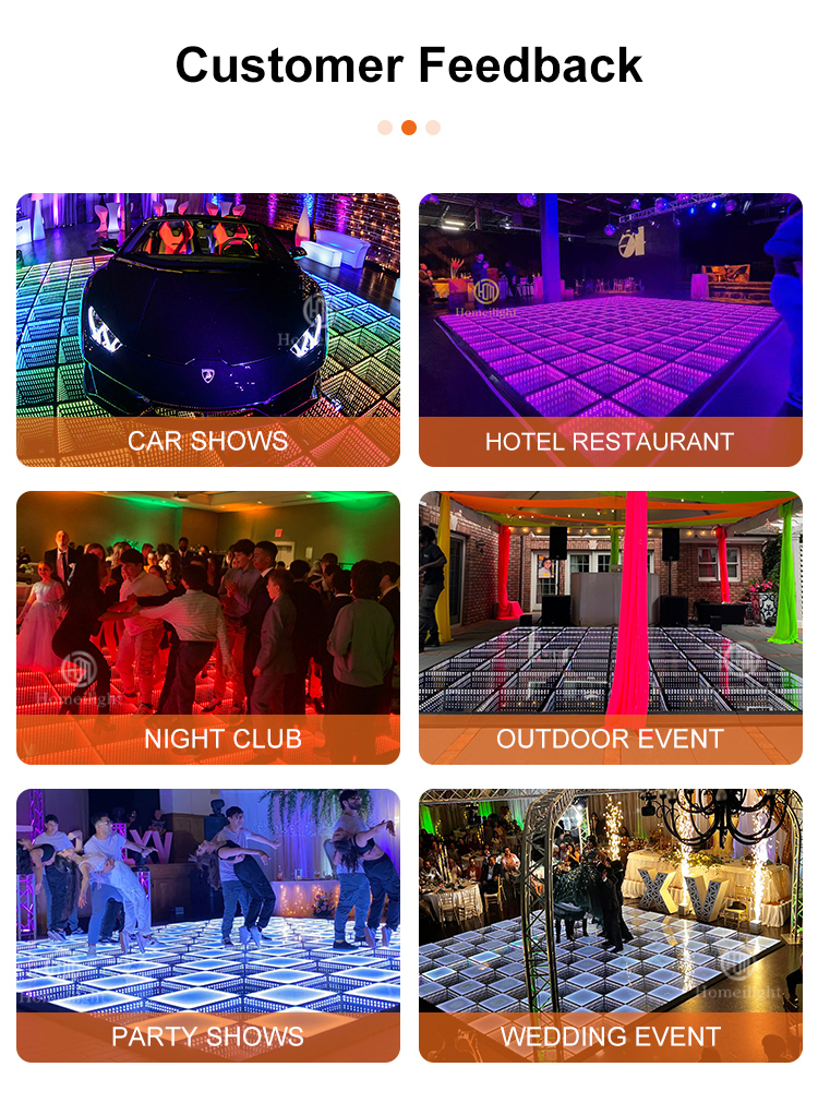 50*50cm Toughened Glass Deep Tunnel 3D Mirror Infinite Starlit Twinkle Dance Floor For Wedding