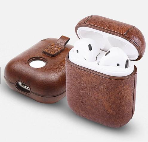 Shockproof Drop Proof Anti-Lost Carabiner Pu Leather Earphone Protective Bag