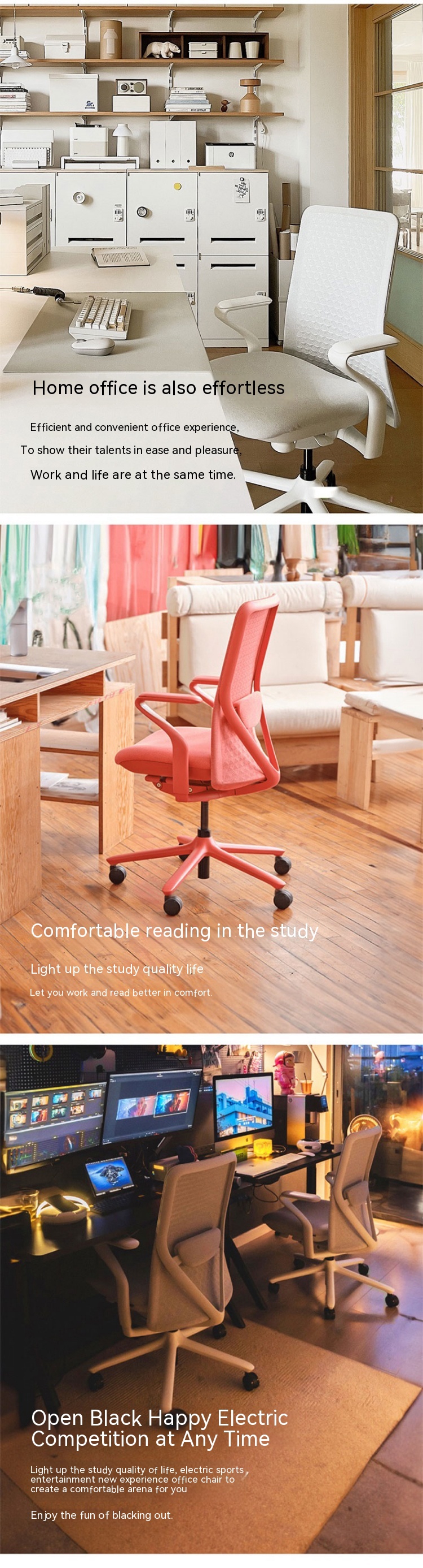 Office Chair Ergonomic Design for Comfortable Sedentary Backrest and Swivel PC Gaming