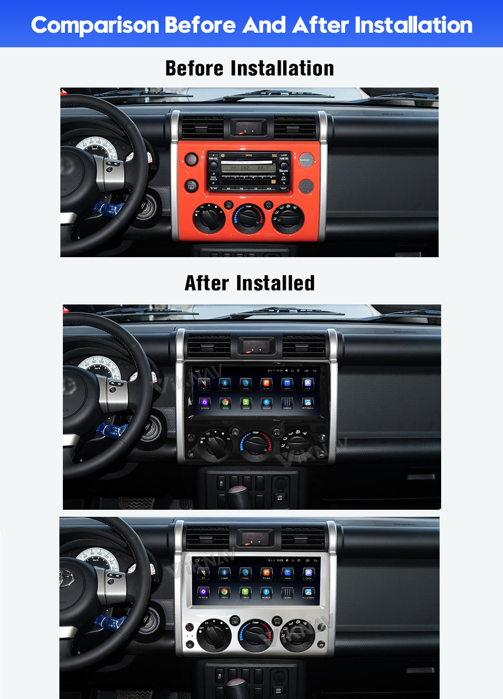 8 Core 128GB Car Multimedia Player For Toyota FJ Land Cruiser 2007-2017