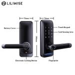 Matted Black Aluminum Alloy Electronic Door Locks Stand Alone Version
