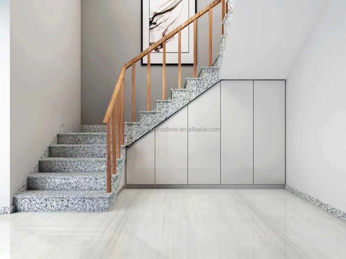 Outdoor Stair Columns with Building Stone Flooring Modern British White Granite Tile