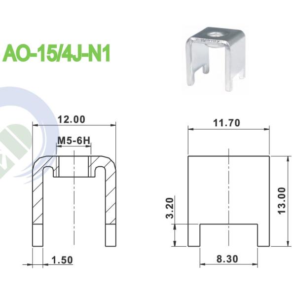 80A 10.00*10.50mm PCB Brass M5 Steel Screw Terminal Block Accessories Nickel Plated