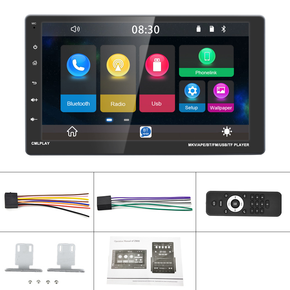Phonelink Single Din MP5 Player 9 Inch Touch Screen Car Stereo AUX USB Receiver